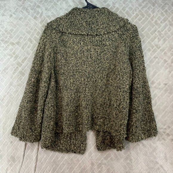 Jones New York Womens L Cardigan Sweater Brown Wool Blend Shrug Collared - Picture 12 of 16